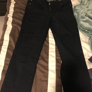 Black straight leg jeans